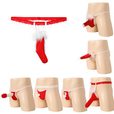 UK Mens Santa G-String Thongs Xmas Gift Bikini Xmas Christmas Themed Fancy Thong