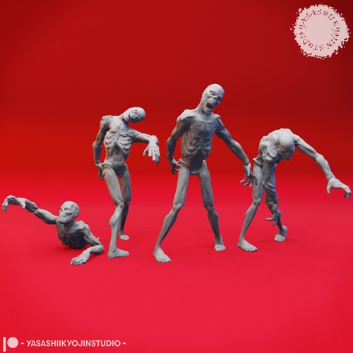 Zombie 54mm miniature for - 32/54mm,