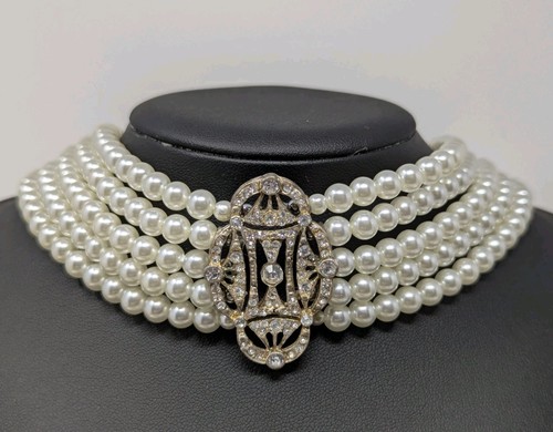 Vintage faux pearl - pearl, rhinestone