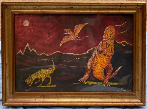 Outsider art original oil - original,