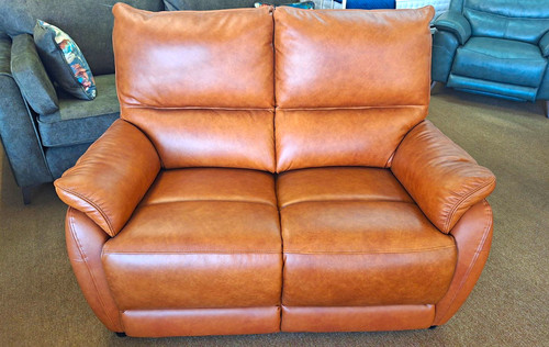 Brown leather seater - 2-seater, sofa