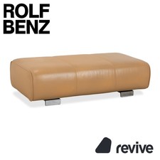 Rolf Benz 6300 Leather Stool Brown Beige Sand Camel