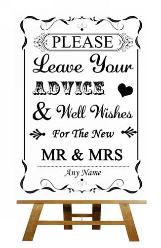 Black and white guest book - black,