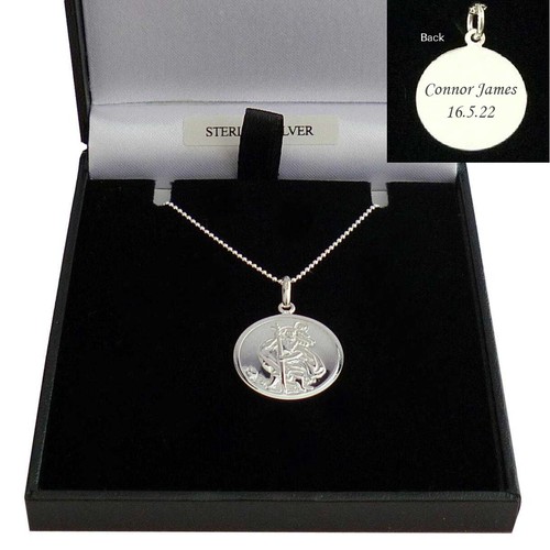 Engraved saint christopher - saint,