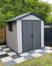 Outdoor Keter Oakland Garden Shed 7 x 7ft Double Door Perfect Storage Solution