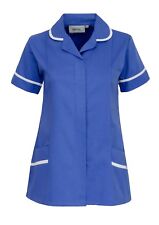  WOMENS NURSES HEALTHCARE TUNIC, DENTAL SALON,  HOSPITAL BLUE SIZES 8-24 INS31HB