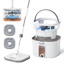Spin Mop and Bucket Set System Floor Wooden Laminating Tiles Glass Wall Cleaning