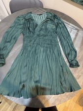 Maje Size 40 Dark Green Dress, A Line, Short, Long Sleeves, Excellent