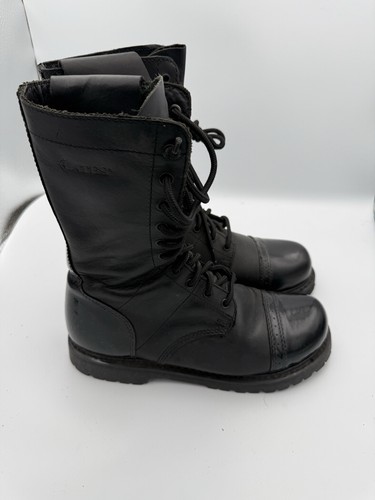 Bates black leather military - bates,