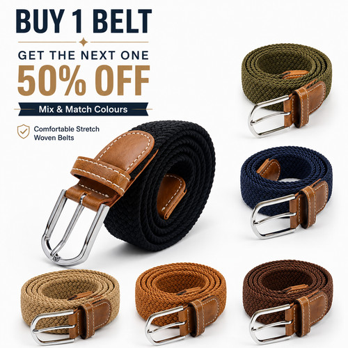 Elastic braided stretch belt - braided,