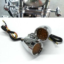 Cruiser Chrome Amber Motorcycle LED Turn Signals Brake Running Blinker Lights UK