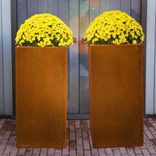 Tall Zinc Metal Planter Garden