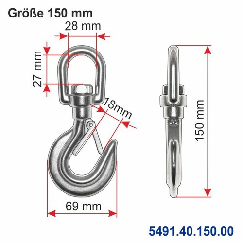 Stainless steel trailer hook - stainless,