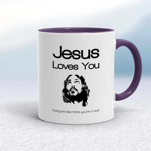 Jesus loves you swearing mug - loves, you...swearing