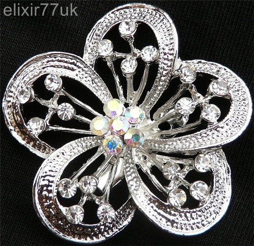 New silver flower - new, brooch