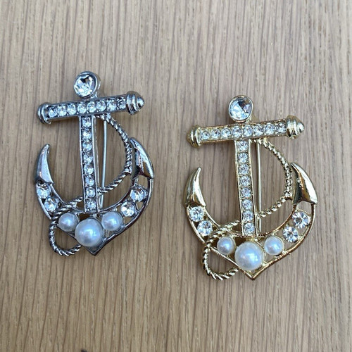 Nautical anchor brooch pin - nautical,
