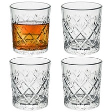 Set of 4 230 ML Whisky Glasses Scotch Vodka Cocktail Drinking Glassware Tumbler
