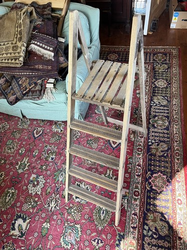 Vintage wooden stepladder - vintage,