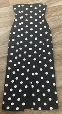 ZARA ZW COLLECTION STRAPLESS POLKA DOT DRESS XS