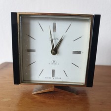Vintage Elegant Swiza 8 Alarm Clock. mid-century retro design.