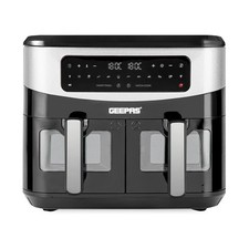 Double Basket Air Fryer Oven Digital Cooker 9L Timer Oil Free Frying 2600W Black