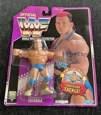 WWF Hasbro S9 Backing Card Bubble With Tatanka Figure