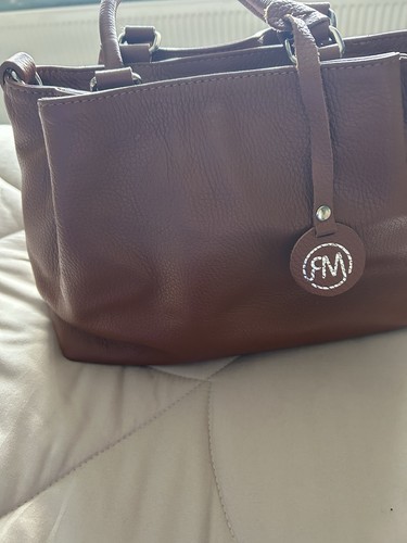 Tan leather handbag 16 - leather, 12