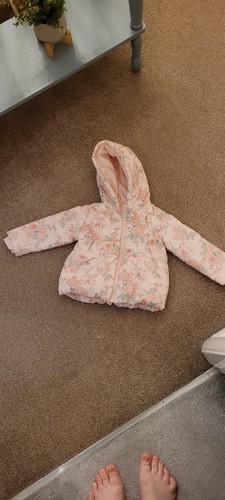 Next pink floral girls coat - pink,
