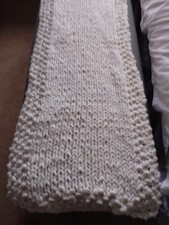 Off White Handknitted Bed Runner New