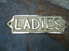 Brass Ladies Toilet Sign Hand