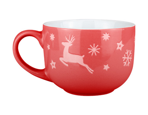 Large red with reindeer - red,