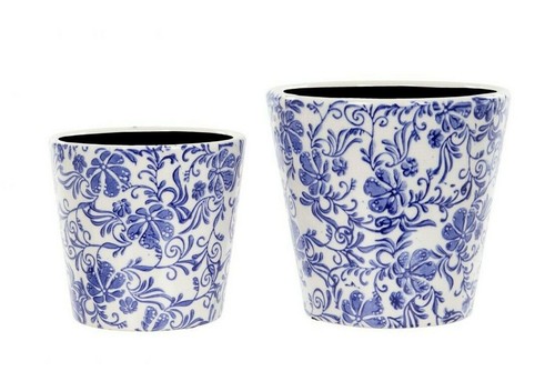 Round ceramic floral - ceramic, planter