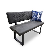 Furniture Village 'Warrior' Upholstered Grey High Back Dining Bench RRP £400 NEW