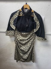 Dress Mother Of Bride UK16 Black Grey Polka Dot Linea Raffaelli USED AUCTION