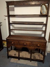 Antique Early Georgian Oak Welsh Country Pot Board Dresser c1790