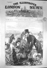 Original Old Antique Print 1872 Oxford Cambridge Boat Race Varsity Oar Sport