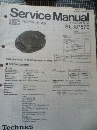 Technics xp570 personal cd - sl-xp570,