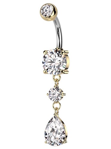 Titanium teardrop dangle belly - teardrop,