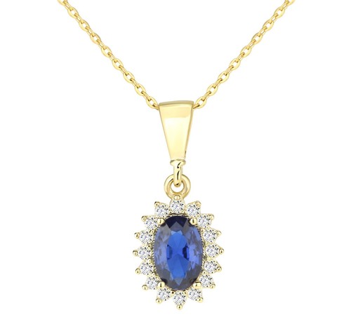 9ct yellow gold sapphire - yellow, cz
