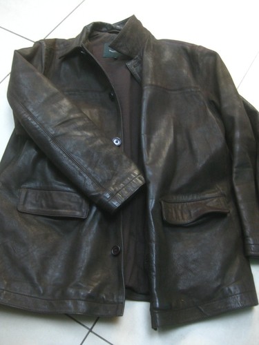 Racing green leather jacket - leather,
