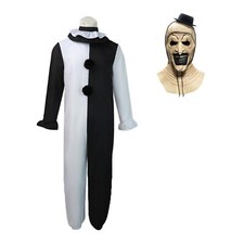 Mens Terrifier Art the Clown Costume W/Mask Adult Halloween Clown Fancy Dress