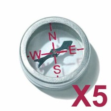 5 x Button Compass - Aluminium