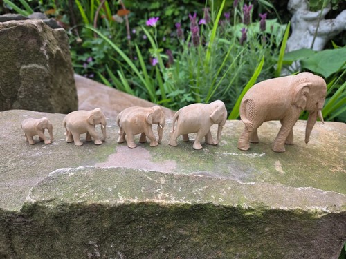 Five african carved wooden - five,