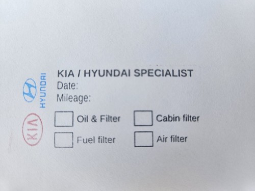 Service stamp kia hyundai - service, kia/hyundai