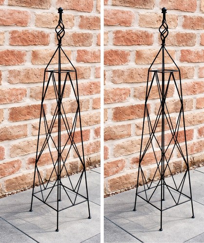 Metal obelisk plant pot - obelisk,