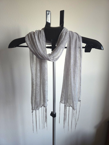 Silver grey floral - , sequin