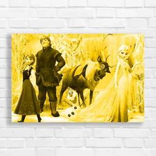 Frozen Winter Wonderland Yellow Canvas Print Large Picture Wall Art