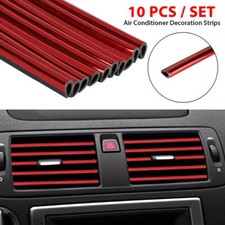 10x Car Auto Accessories Air Conditioner Air Outlet Decoration Strip Cover Red