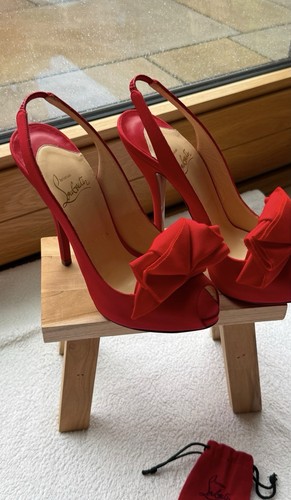 Christian louboutin red satin - christian,