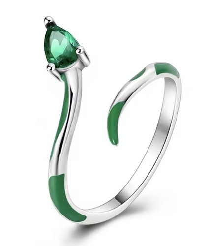 Adjustable ring green emerald - green,